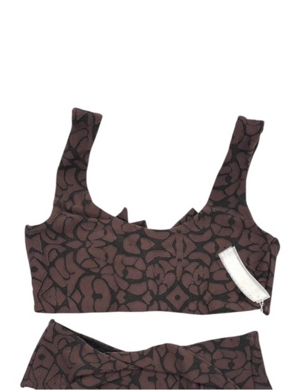 DEVON WINDSOR Brown “Scarlett” Safari Swim or Workout Top Size XL